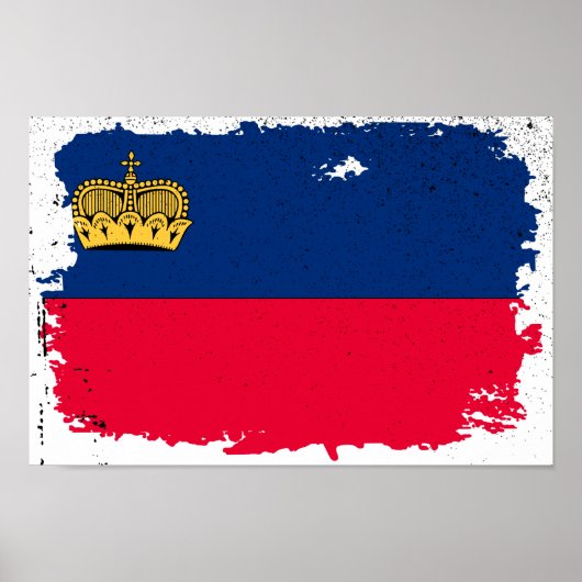 Poster Drapeau du Liechtenstein (Devant)