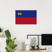 Poster Drapeau du Liechtenstein (Bureau à domicile)