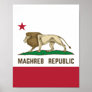 Poster Drapeau du Lion de la République du Maghreb Fierté