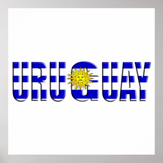 Poster Drapeau du logo Uruguay Sun (Devant)