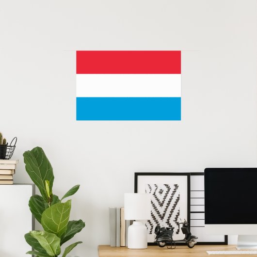 Poster Drapeau du Luxembourg (Bureau à domicile)
