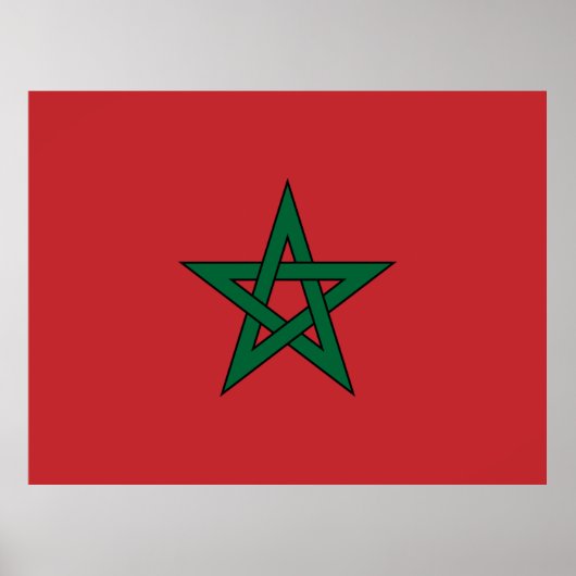 Poster Drapeau du Maroc (Devant)