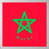 Poster Drapeau du Maroc (Devant)