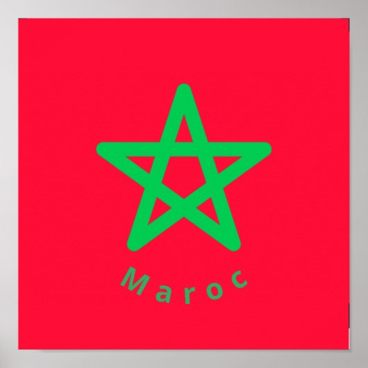 Poster Drapeau du Maroc (Devant)