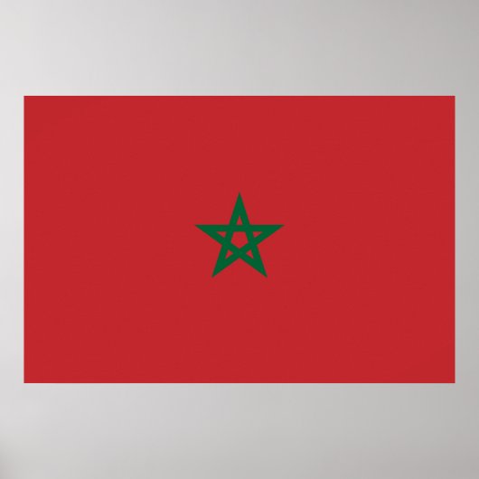 Poster Drapeau du Maroc (Devant)