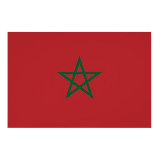 Poster Drapeau du Maroc (Devant)