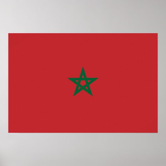 Poster Drapeau du Maroc (Devant)