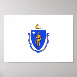 Poster Drapeau du Massachusetts