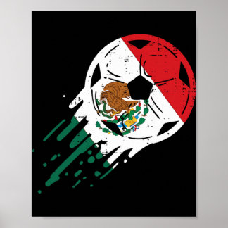 Poster Drapeau du Mexique Football Ll Foot mexicain Ll Fa