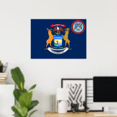 Poster Drapeau du Michigan (Bureau à domicile)