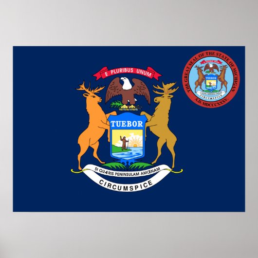 Poster Drapeau du Michigan (Devant)