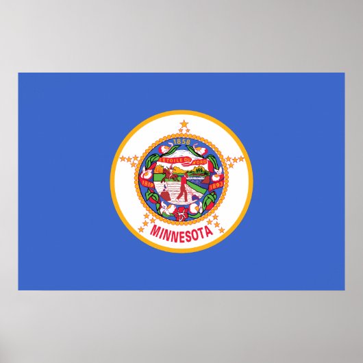 Poster Drapeau du Minnesota, États-Unis (Devant)