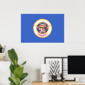Poster Drapeau du Minnesota, États-Unis (Bureau à domicile)
