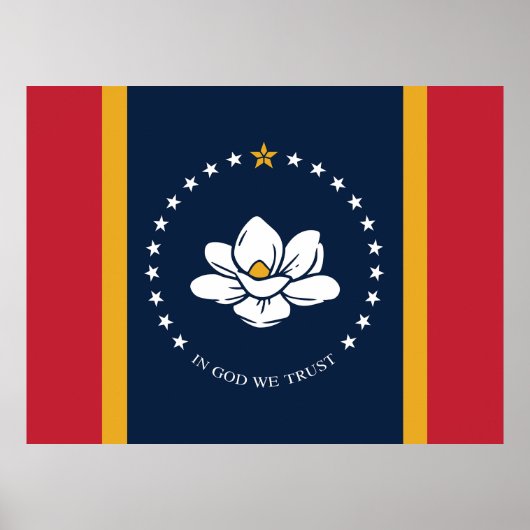 Poster Drapeau du Mississippi (Devant)