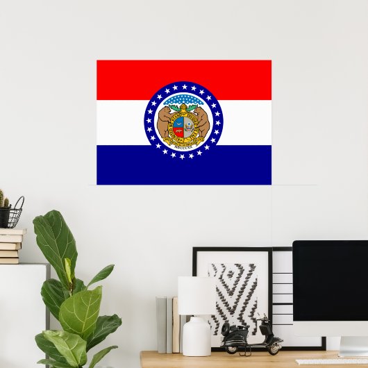 Poster Drapeau du Missouri (Bureau à domicile)