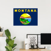 Poster Drapeau du Montana (Bureau à domicile)