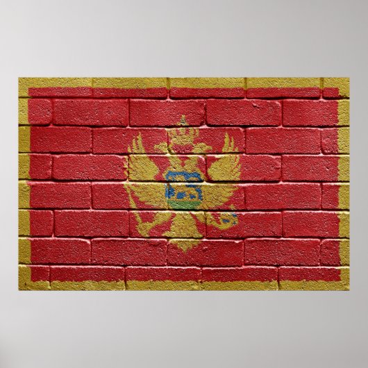 Poster Drapeau du Monténégro (Devant)