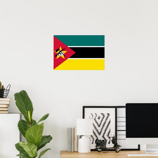 Poster Drapeau du Mozambique (Bureau à domicile)