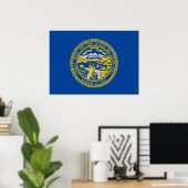 Poster Drapeau du Nebraska (Bureau à domicile)