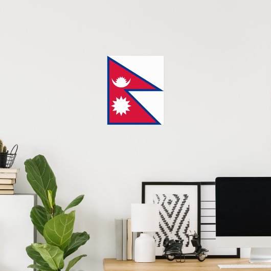 Poster Drapeau du Népal (Bureau à domicile)