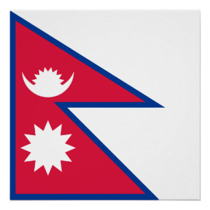 Poster Drapeau du Népal