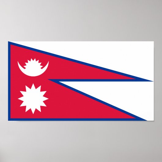 Poster Drapeau du Népal (Devant)