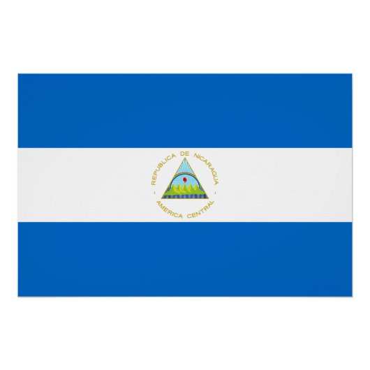 Poster Drapeau du Nicaragua (Devant)