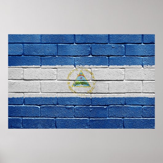 Poster Drapeau du Nicaragua (Devant)