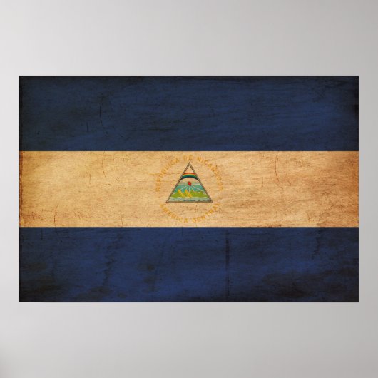 Poster Drapeau du Nicaragua (Devant)