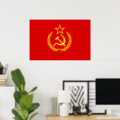 Poster Drapeau du nouvel Ussr, République démocratique du (Bureau à domicile)