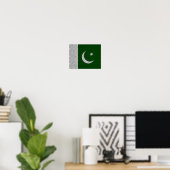Poster Drapeau du Pakistan avec effet carbone (Bureau à domicile)