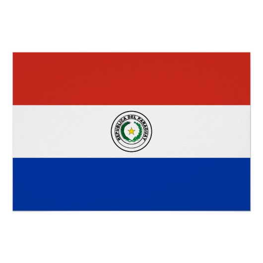Poster Drapeau du Paraguay (Devant)