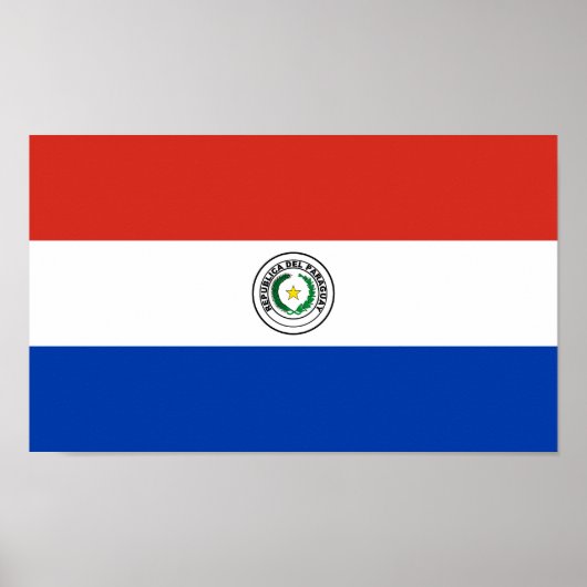 Poster drapeau du Paraguay (Devant)