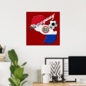 Poster Drapeau du Paraguay de football (Bureau à domicile)