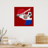 Poster Drapeau du Paraguay de football (Cuisine)