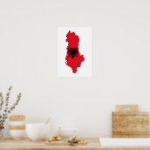 Poster drapeau du pays albanie symbole de forme silhouett (Cuisine)