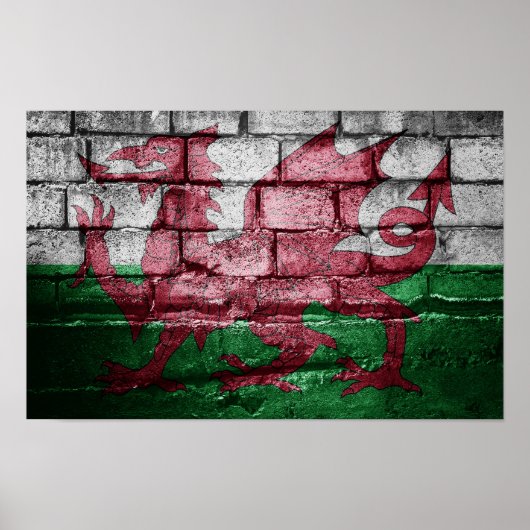 Poster Drapeau du Pays de Galles (Devant)