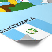 Poster drapeau du pays du guatemala (Coin)