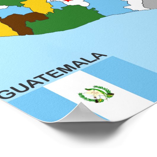 Poster drapeau du pays du guatemala (Coin)