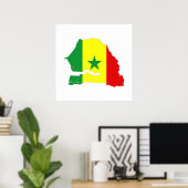 Poster drapeau du pays du sénégal forme silhouette (Bureau à domicile)