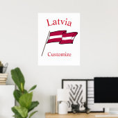 Poster Drapeau du pays Lettonie Thunder_Cove (Bureau à domicile)