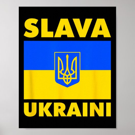 Poster Drapeau du pays Ukraine Fierté Slava Ukraini  (Devant)