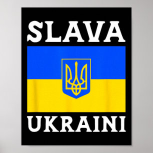 Poster Drapeau du pays Ukraine Fierté Slava Ukraini 1