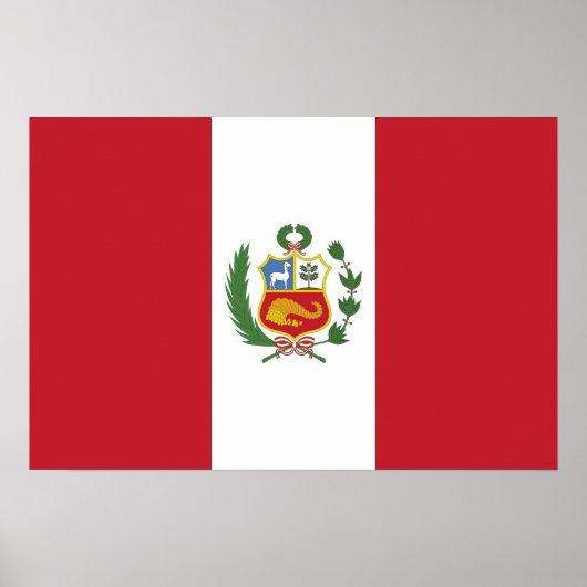 Poster Drapeau du Pérou (Devant)