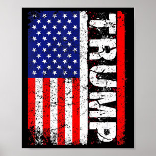 Poster Drapeau du président Donald Trump Vintage USA