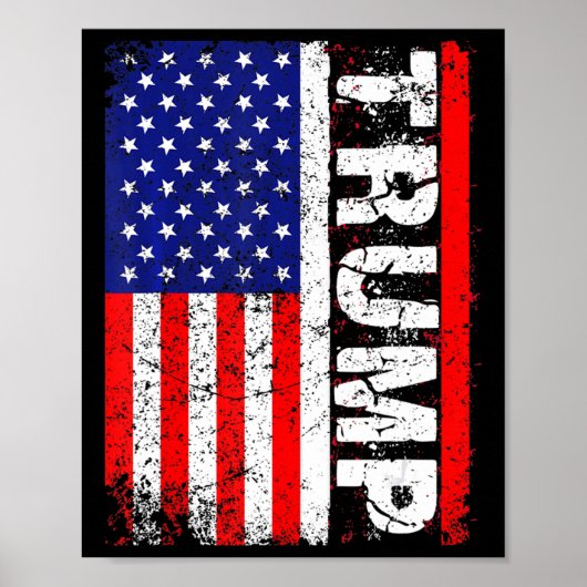 Poster Drapeau du président Donald Trump Vintage USA (Devant)