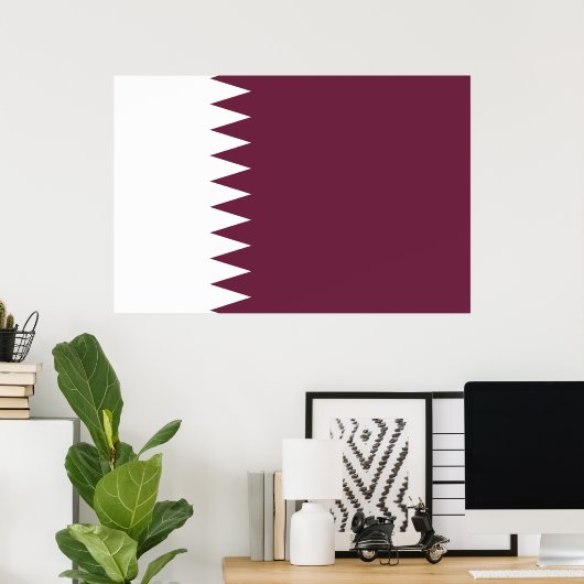 Poster Drapeau du Qatar (Bureau à domicile)
