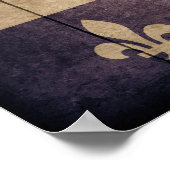 Poster Drapeau du Québec en bois robuste (Coin)