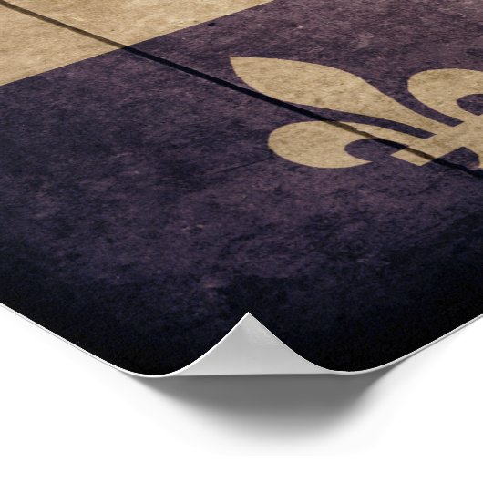 Poster Drapeau du Québec en bois robuste (Coin)