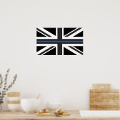 Poster Drapeau du Royaume-Uni de la ligne bleue mince (Cuisine)